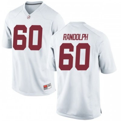 Men's Alabama Crimson Tide #60 Kendall Randolph White Game NCAA College Football Jersey 2403NKQX4